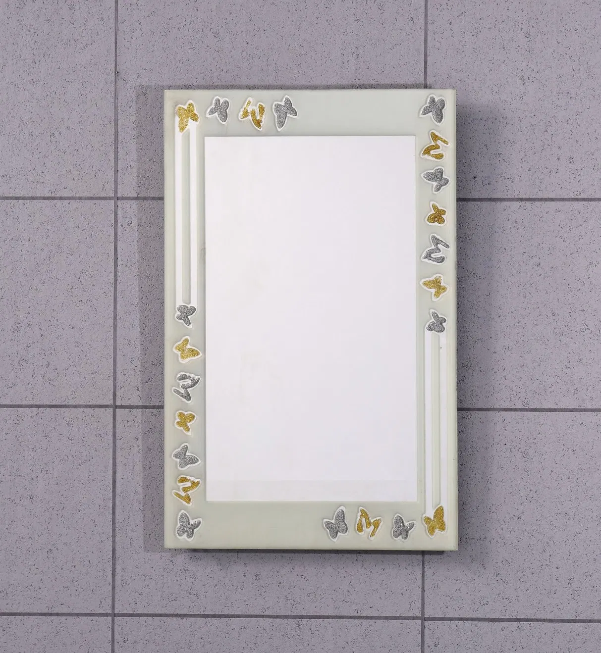 40X60cm 4mm Wall Mounted Bevel Edge Colorful Frameless Decorative Bathroom Mirror