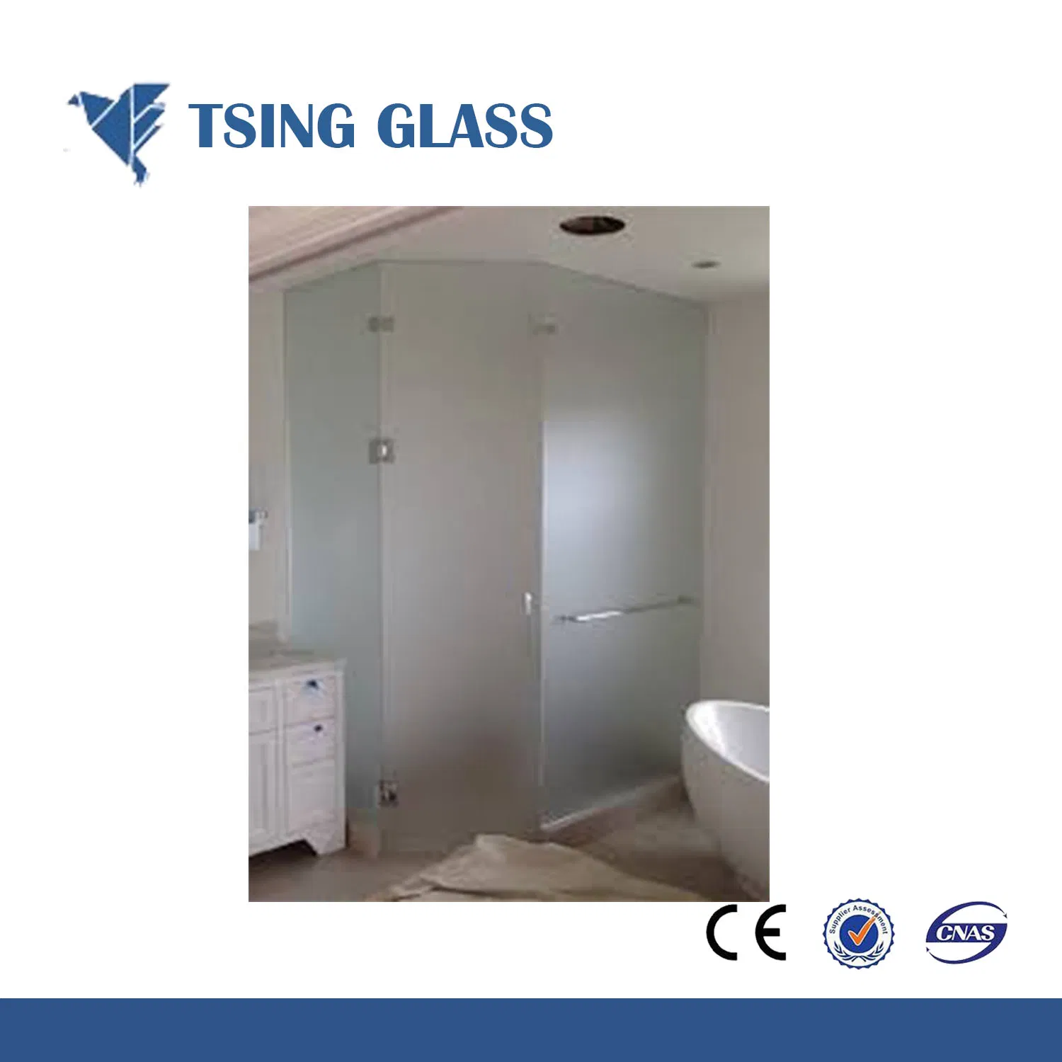 4-15mm Frosting Glass for Bathroom / Door / Office
