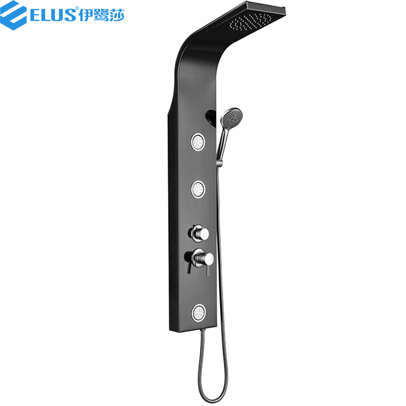 Modern Hotel Stainless Steel Massage SPA Rain Bathroom Wall Mount Shower Column Screen Panel Mixer Faucet System