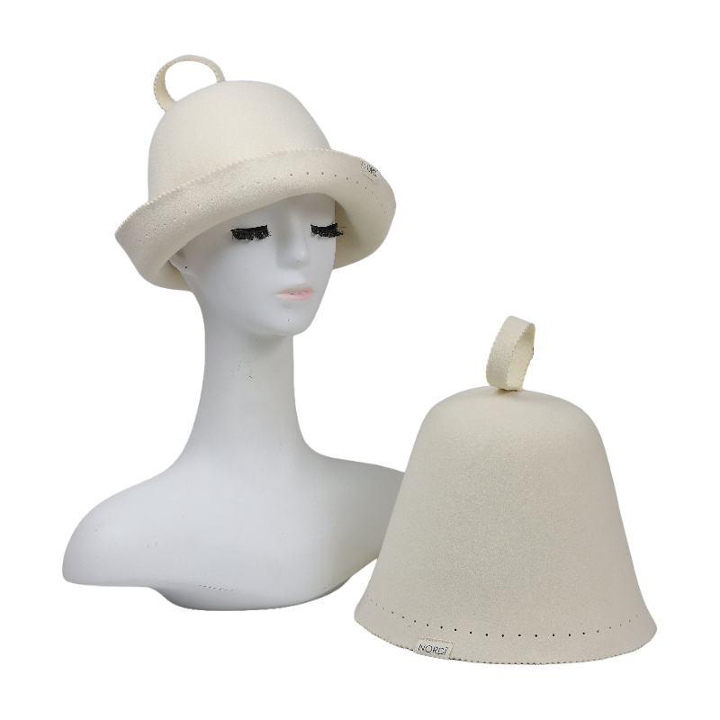 Wholesale Custom Multicolor Winter Wool Felt Sauna Hat Cap with Hang Loop