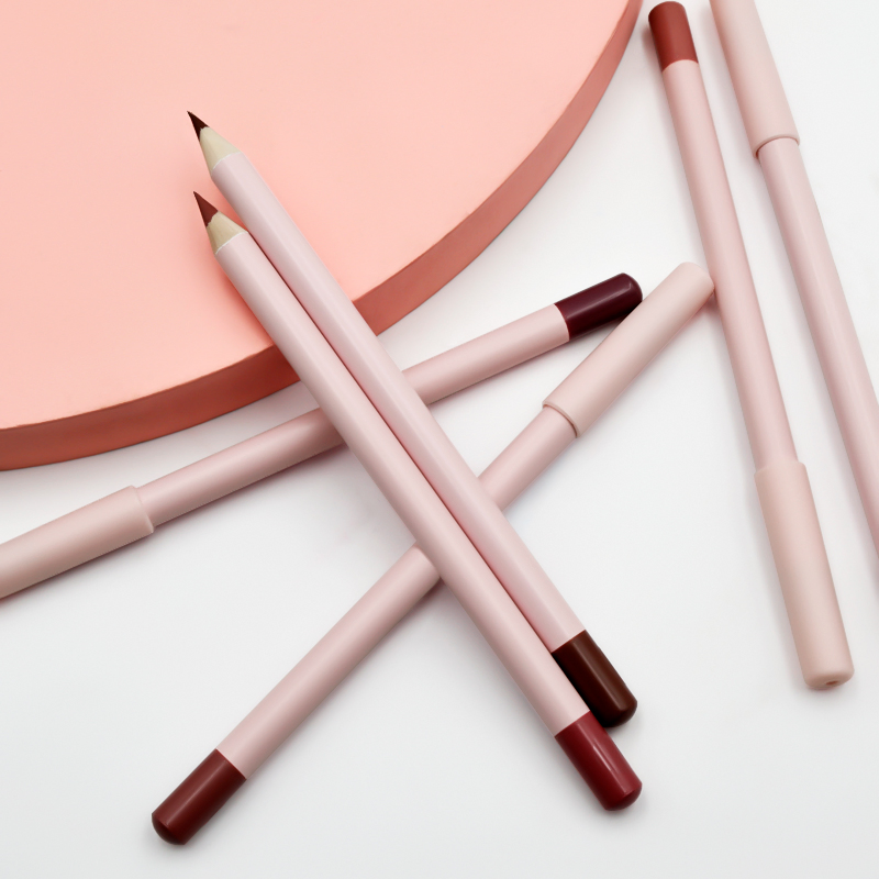 Vegan Pink Long Lasting Waterproof Brown Lip Liner Pencils Wholesale Custom Waterproof Wooden Lip Liner Custom Logo