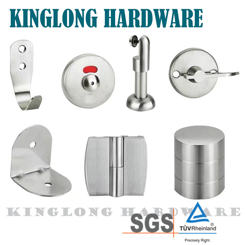 Stainless Steel/Zinc Bathroom Hardware Furniture Accessories Sanitary Ware Shower Partition Toilet Cubicle Accessories Set