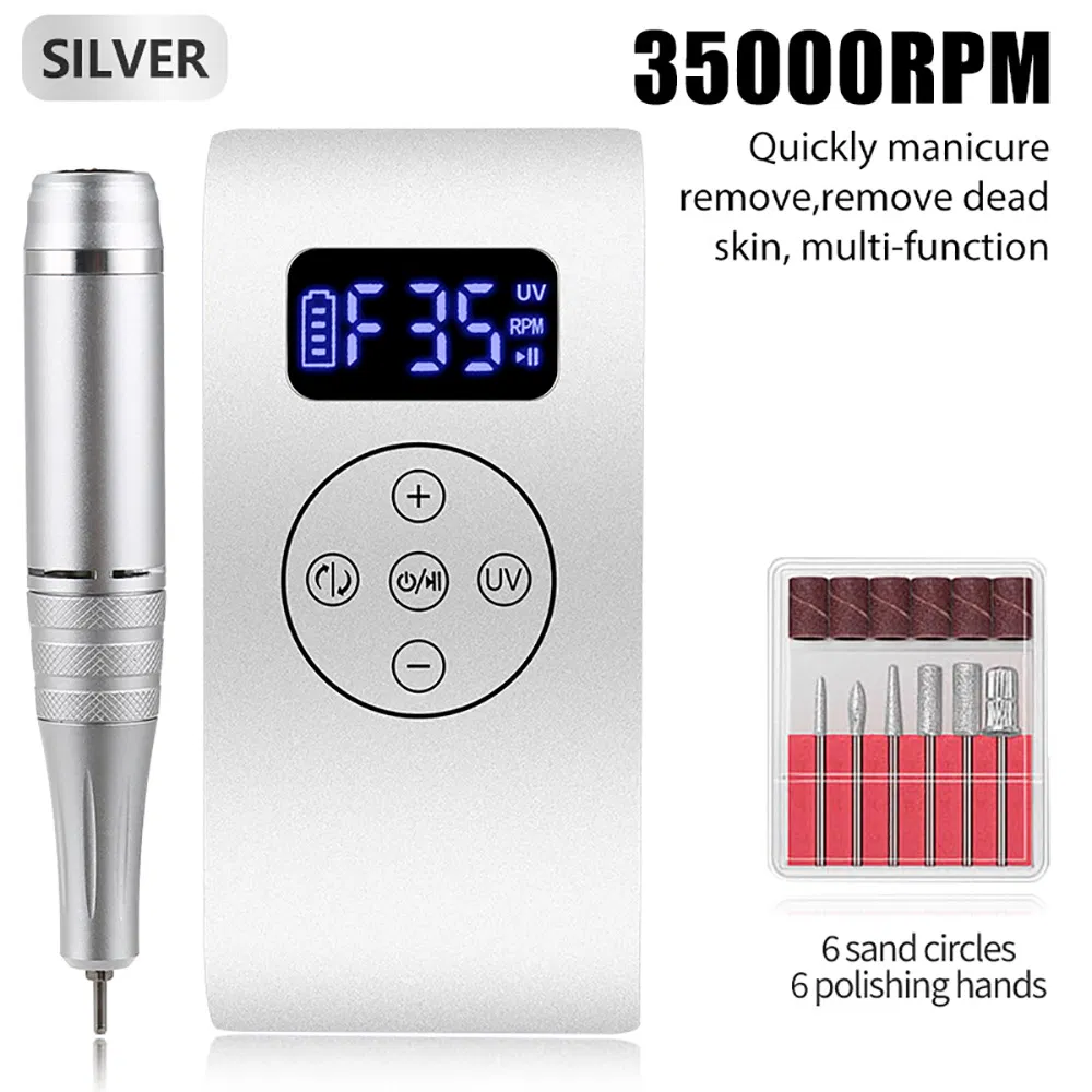 35000 Rpm Nail Polisher Two-in-One Rechargeable Nail Remover and Polisher Drying Light Therapy Nail Lamp