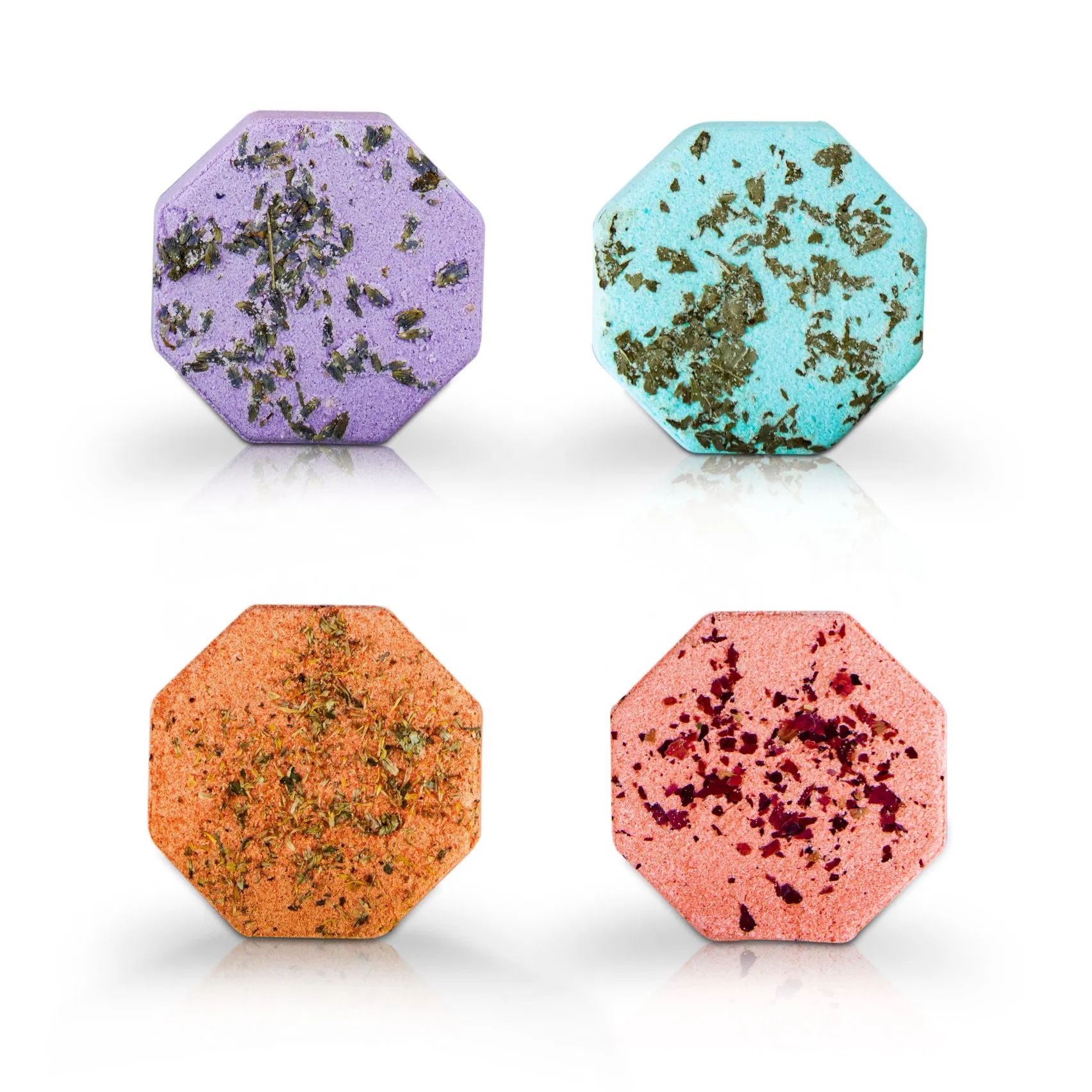 Colorful Fizzing Bath Bombs with Essential Oils for SPA Experience