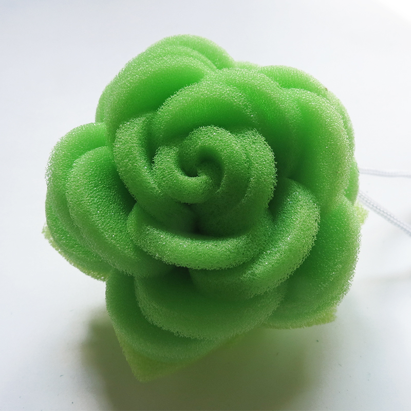 Green Flower Shape Bath Sponge