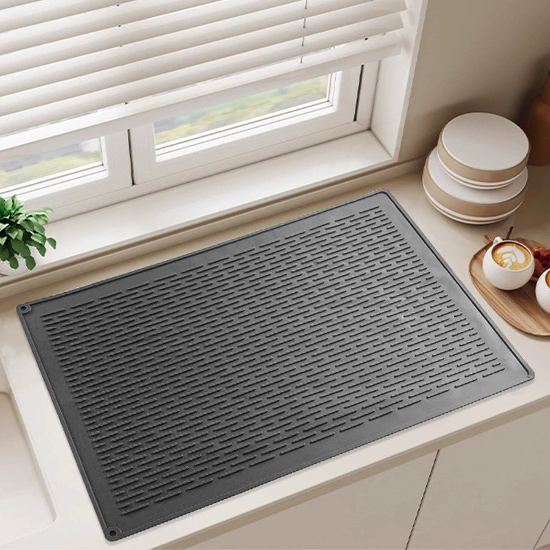 Wholesale Kitchenware Non-Slip Anti-Overflow Easy Clean Drainer Mat Drying Pad for Dishes