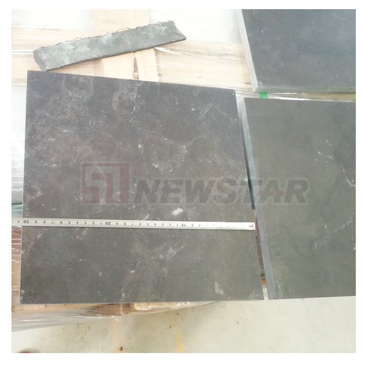 Natural Stone Blue Limestone French Pattern Black Marble Flamed Limestone Bluestone Black Stone Paver