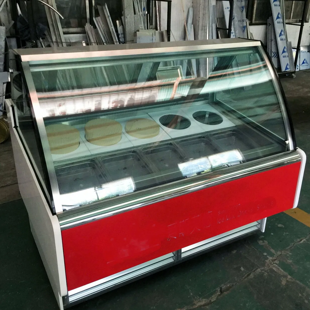 Upright Ice Cream Display Cabinet for Gelato Shop
