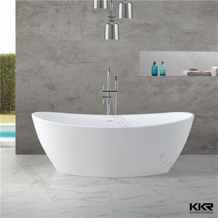 Kingkonree Stone Bath Hotel Bathroom Furniture Freestanding Bathtub