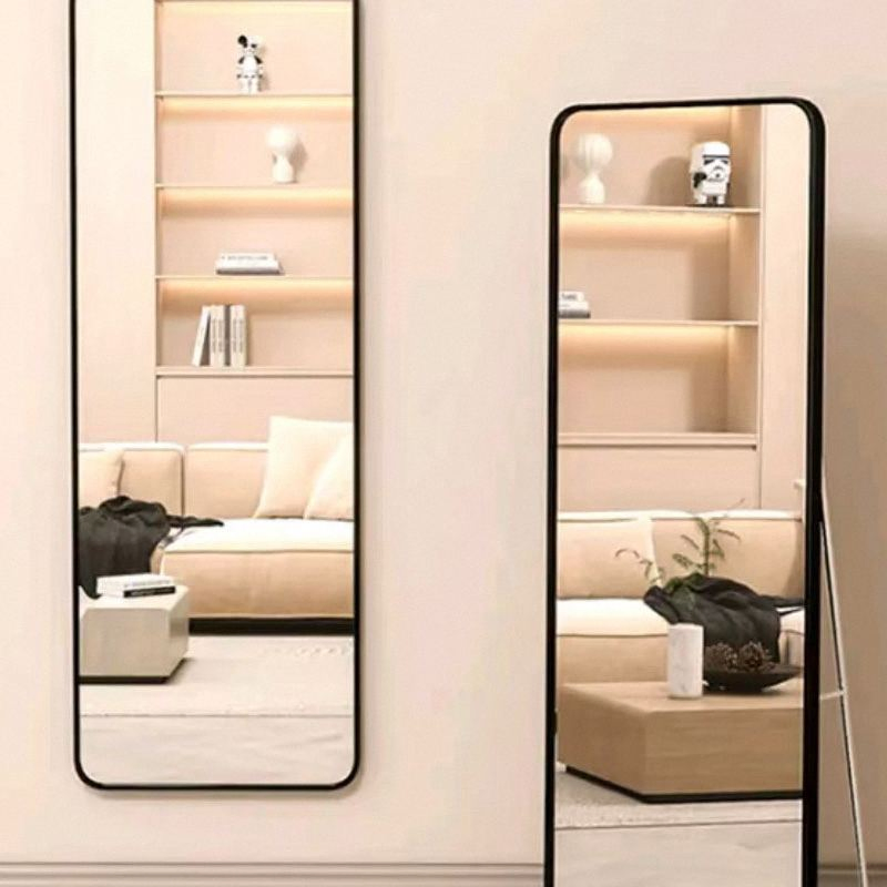 Adjustable Floor Mirror Full Length - 180° Tilt Standing Mirror for Bedroom & Living Room, Modern Frameless Design, Safety Glass - Home Decor