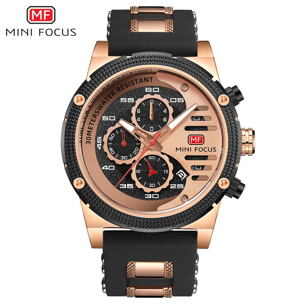 Mini Focus Sporty Chic Silicone Strap Men's Quartz Watch