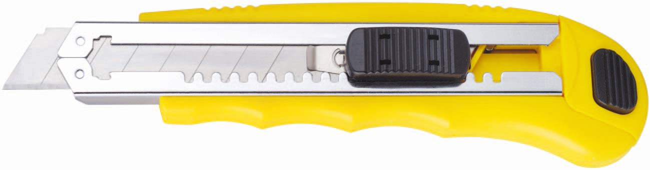 Utility Knife, TPR Handle, 18X100mm Cutter, Spare Blade