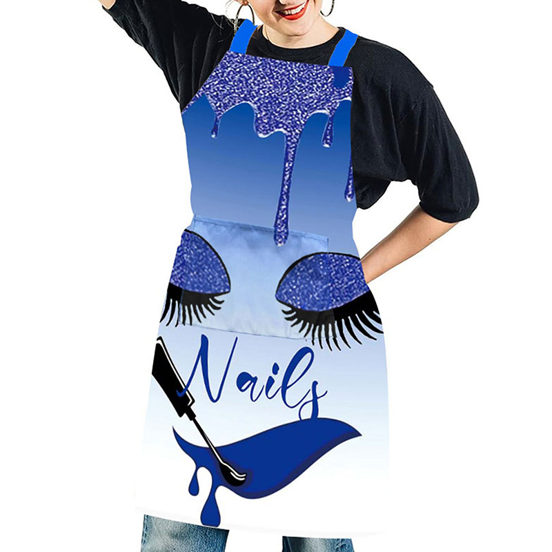 Nail Art Series, Anti-Stain Apron, Sleeveless, Neck-Hanging, Men's and Women's Kitchen and Catering Work Clothes