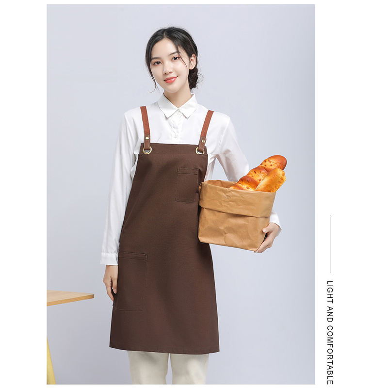 Kitchen Accessories Chef Apron Custom Logo Unisex High Quality Durable Waterproof Apron Bib Canvas Restaurant Apron