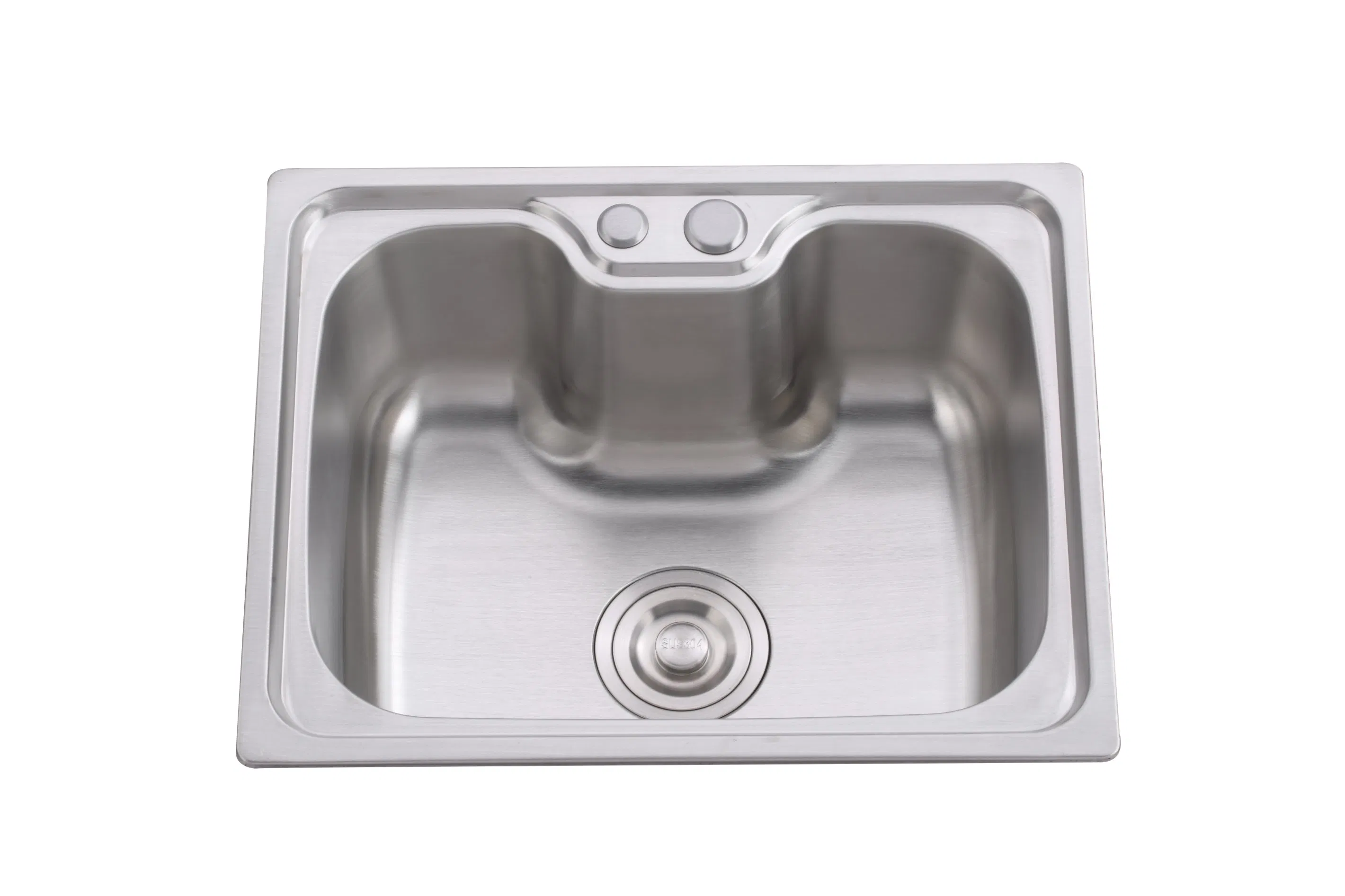 6042-High-Grade Mechanical Draw Single Plate Stainless Steel Kitchen Sink