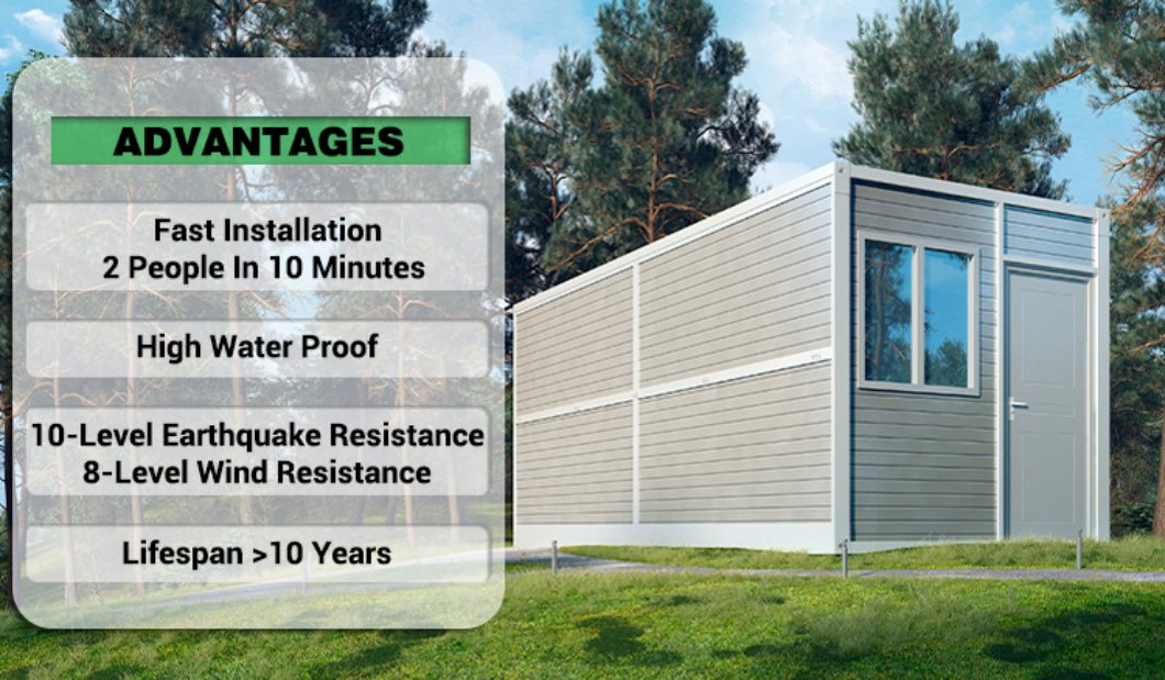 Foldable a Thousand Times with One Door Two Windows Modular Prefab House