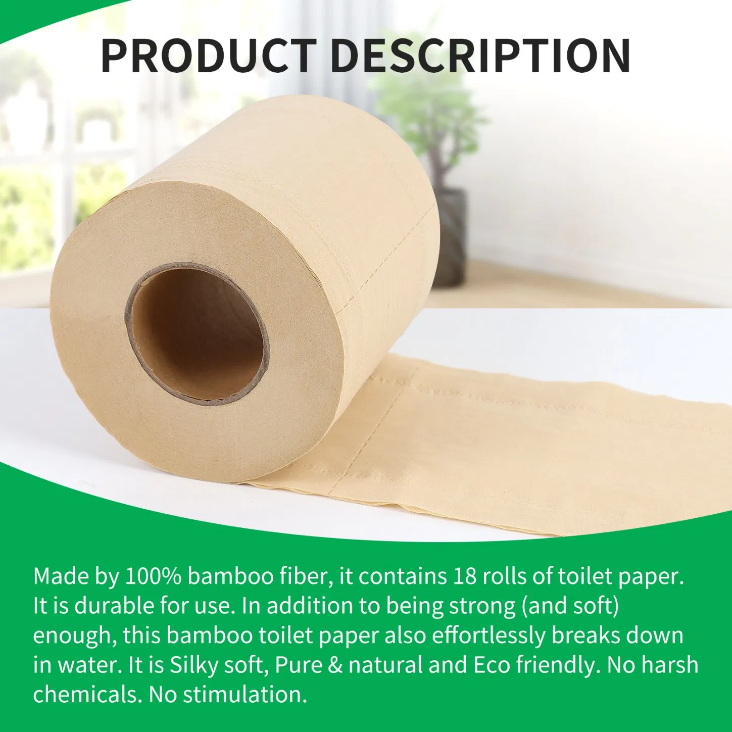 Wholesale Unbleached /Bleached Virgin Bamboo Pulp Instant Toilet Paper Roll Customize Packaging Top Best Custom Rolling Kitchen Jumbo 24 Roll Pack China Price