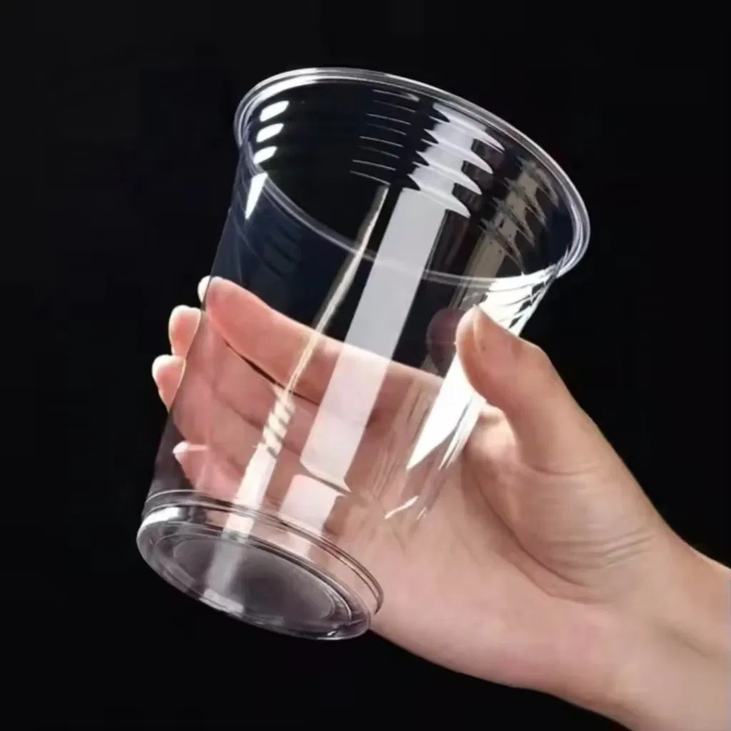 Прозрачные пластиковые стаканы с печатью 12-24 унции