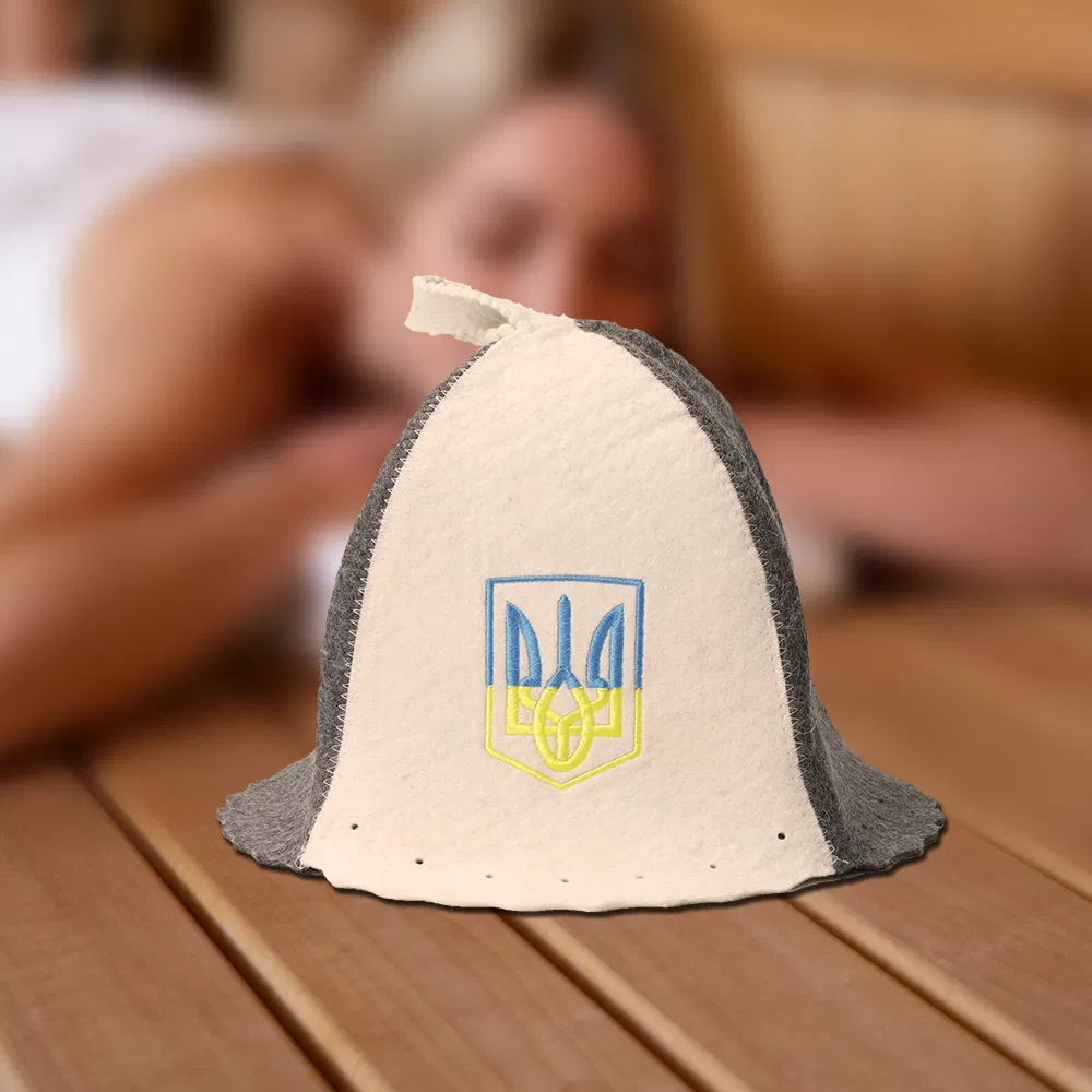 Hot Selling Eco-Friendly 100% Wool Felt Sauna Hat Soft Reusable with Customized Logo Sauna Hats