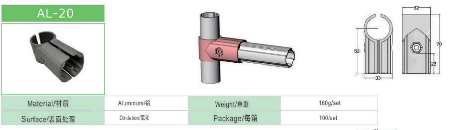Aluminum Profile Pipe Joint/Pipe Fitting Joint/Aluminum Extrusion Joint System