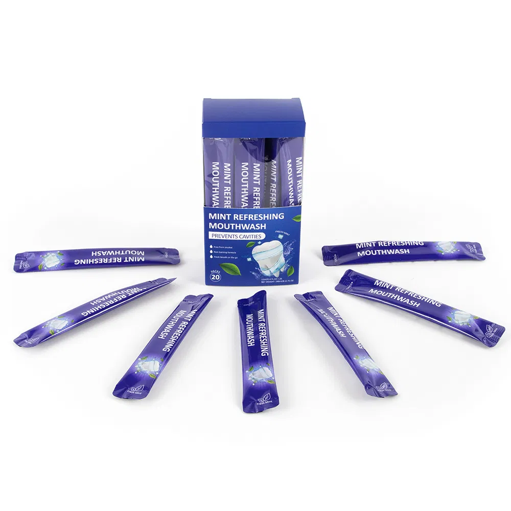 Fresh Mint Single-Use Mouthwash Travel Packs