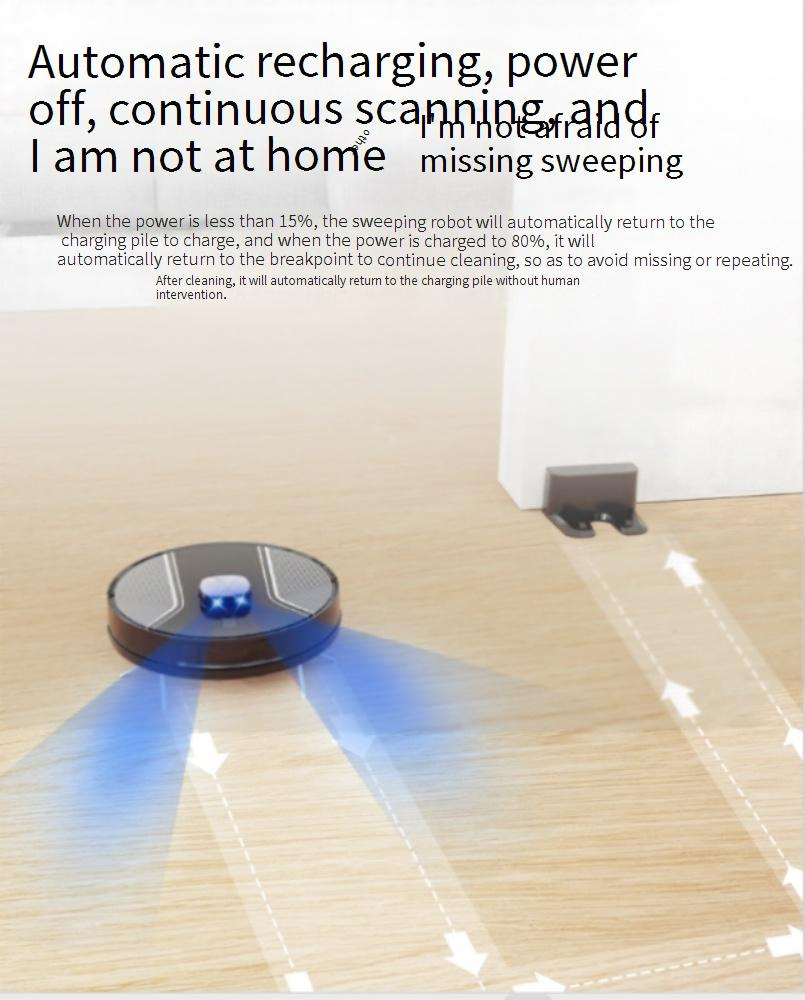Robot Vacuum Cleaner Tuya Alexa Voice Control Automatic Charging Laser Navigation