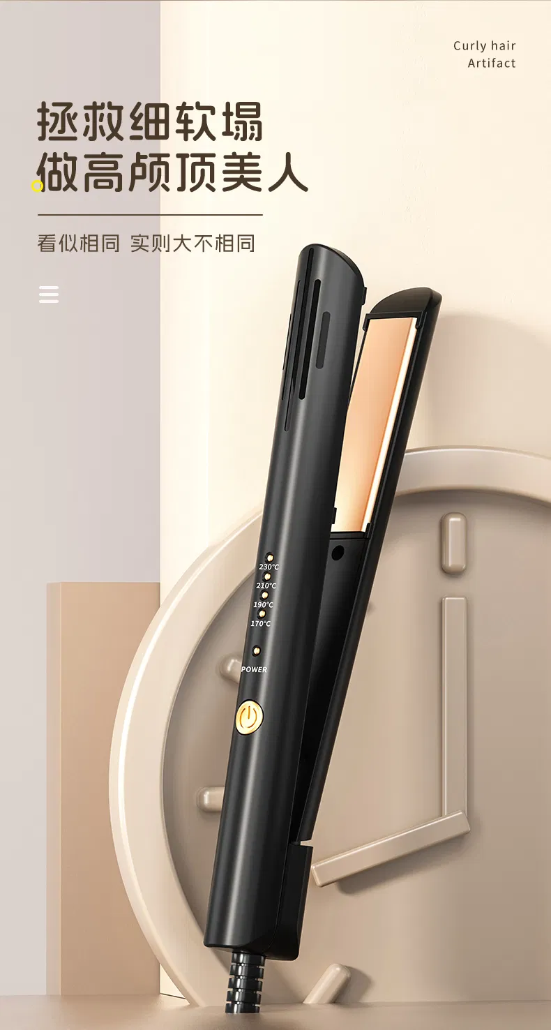 Ionic Hair Straightener and Curling Iron with Dual Voltage, Travel-Friendly Flat Iron