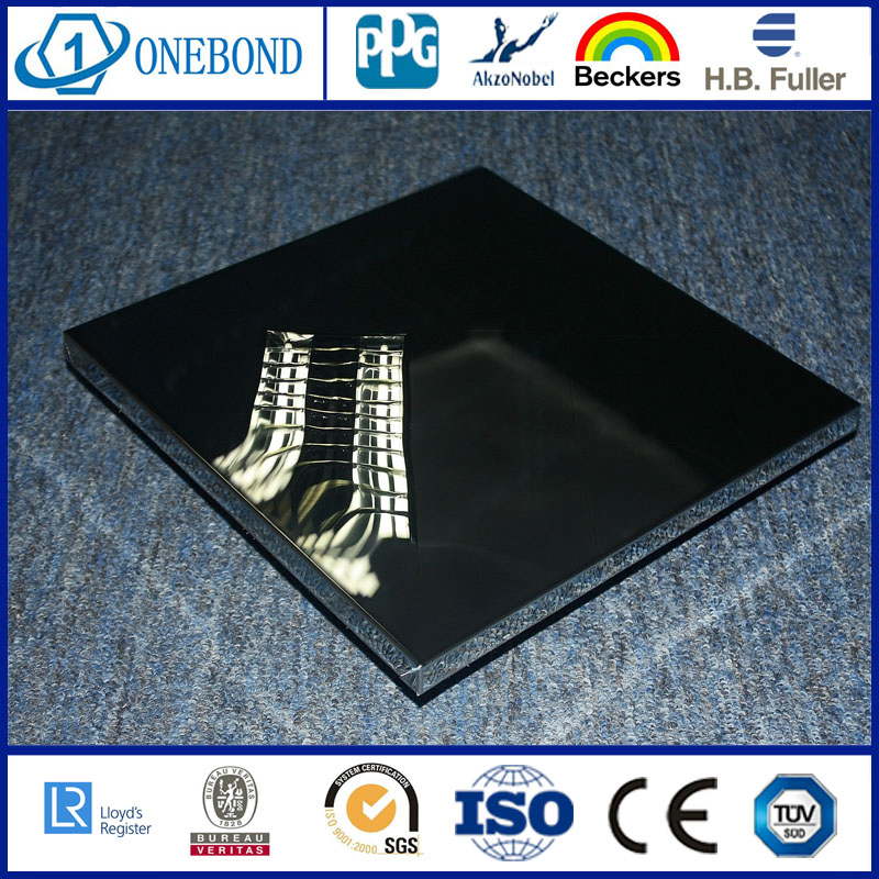 Black Mirror Stainless Steel Honeycomb Panel