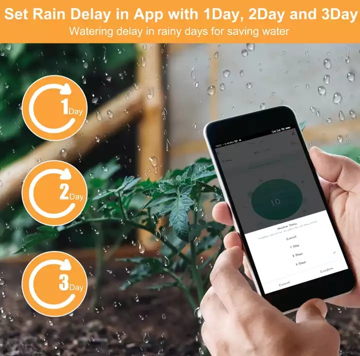 Smart Water Timer with Wi-Fi Hub Automatic Watering System Irrigation Controller