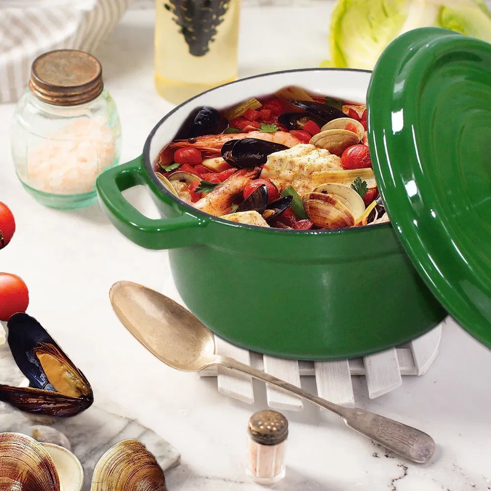 Non Stick Preseasoned Cast Iron Cookware Dutch Oven Casserole Pot