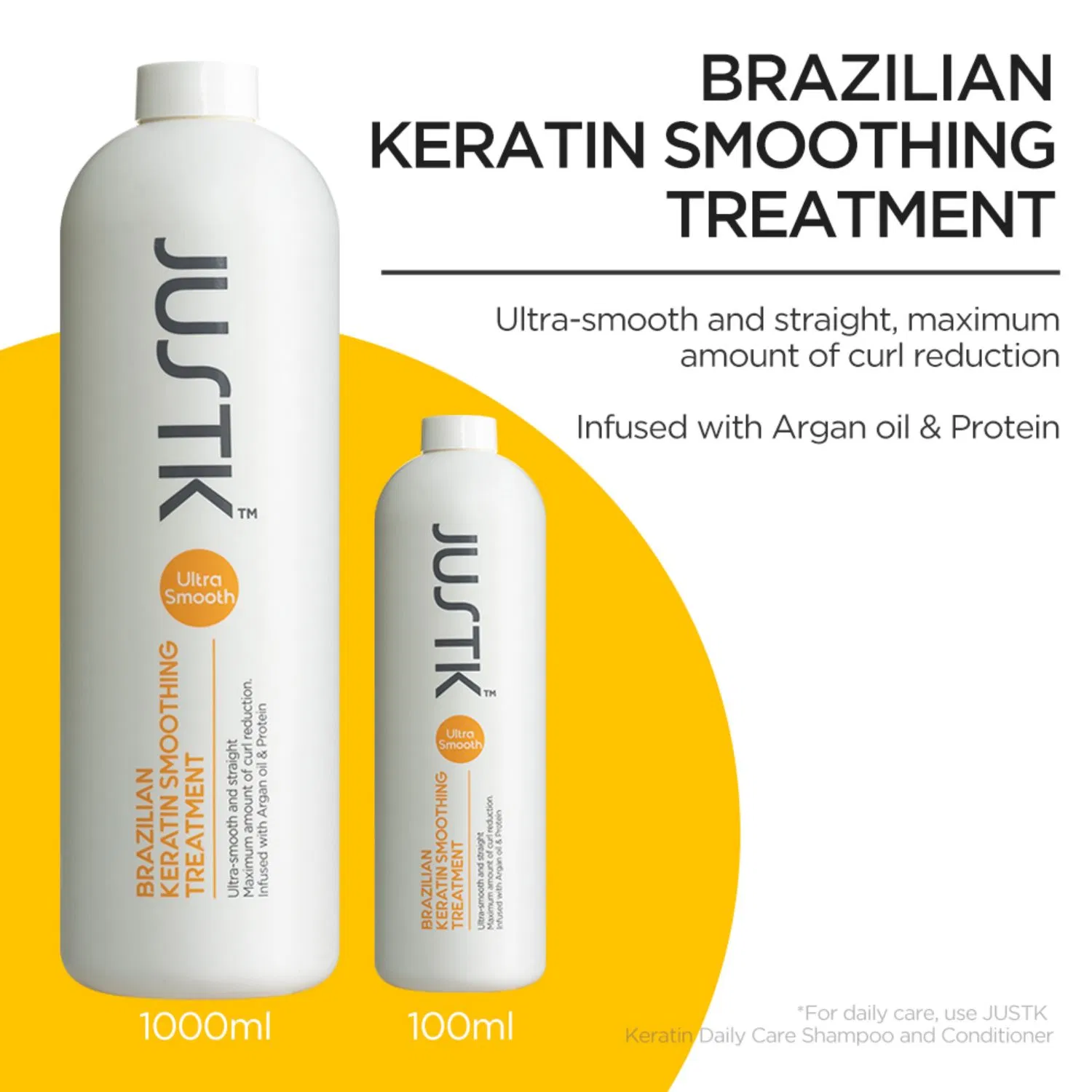 Justk Professsionl Hair Treatment Salon Product Brazil Keratin Smoothing Treatment Formaldehyde Free
