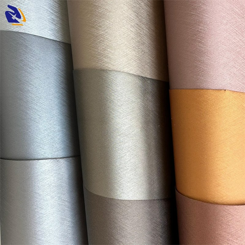 Plain Metallic Matte Finish PVC Decorative Film for Wall Panel Luxury Metalized PVC Film for Interior Decoration