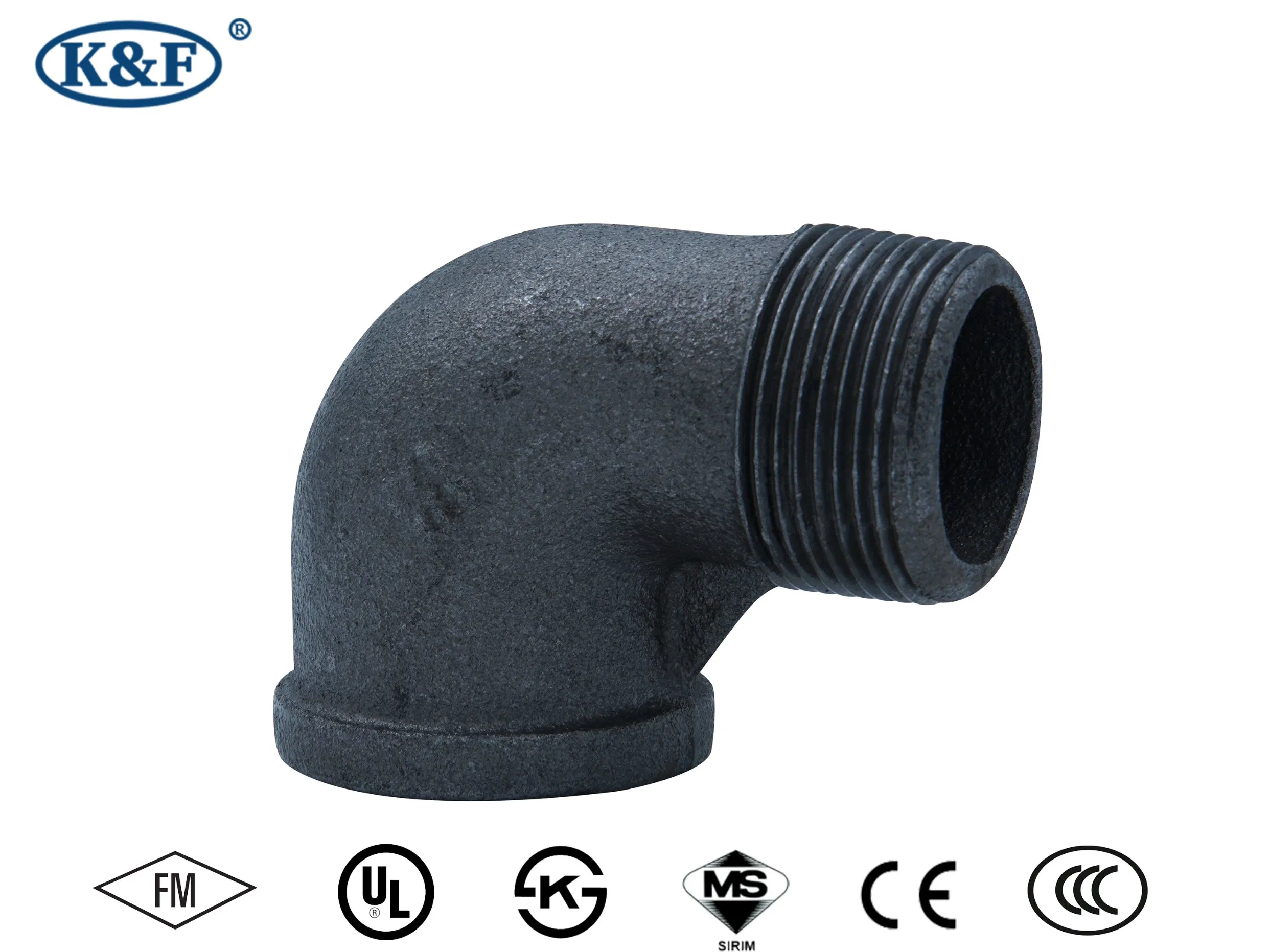 Kanaifu Male Female Galvanized Malleable Iron Pipe Fitting Elbow with FM UL