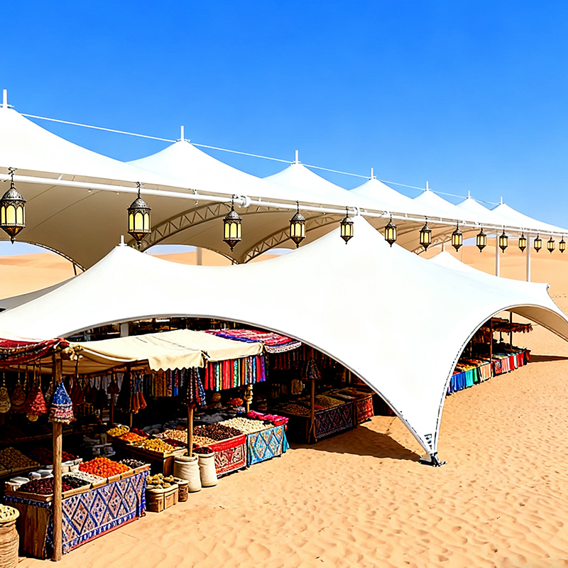 Custom-Size PVC Tensile Membrane Fabric with Large Dome Shelter Compatibility
