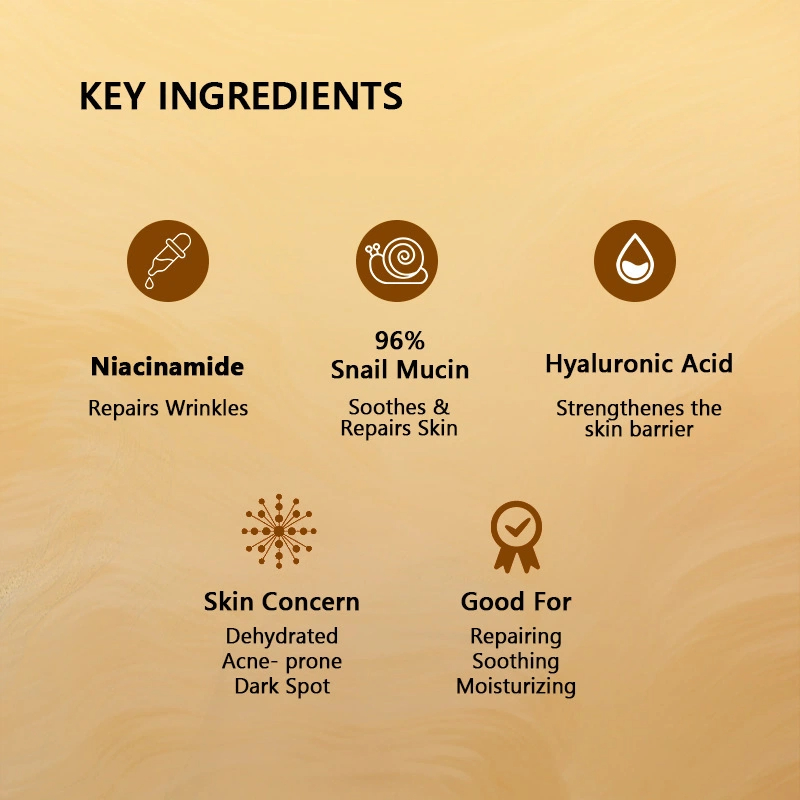Private Label Moisturizing Repairing Smoothing Brightening Snail Serum Snail Mucin Gel Cleanser Skin Care Set