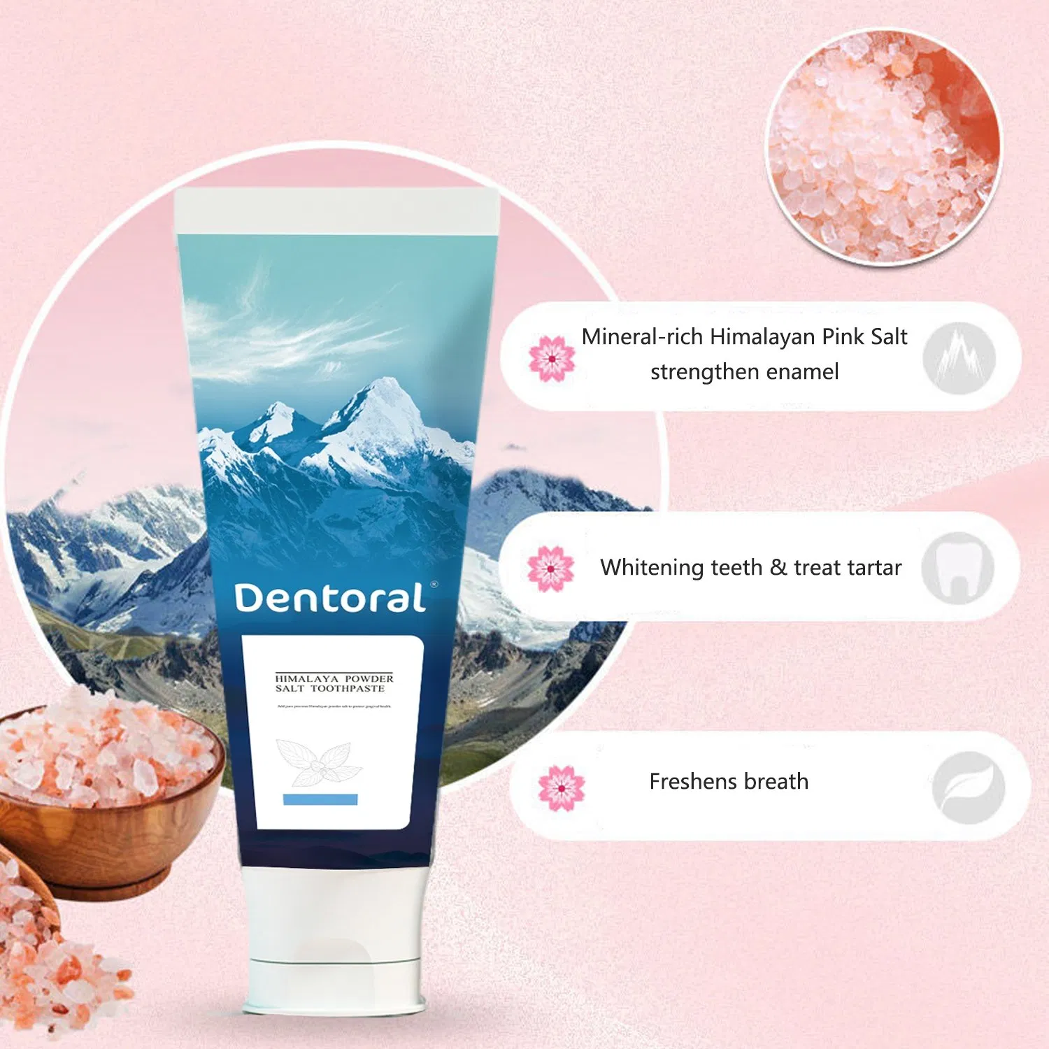 OEM Himalayan Pink Salt Natural Toothpaste Formula Flavor