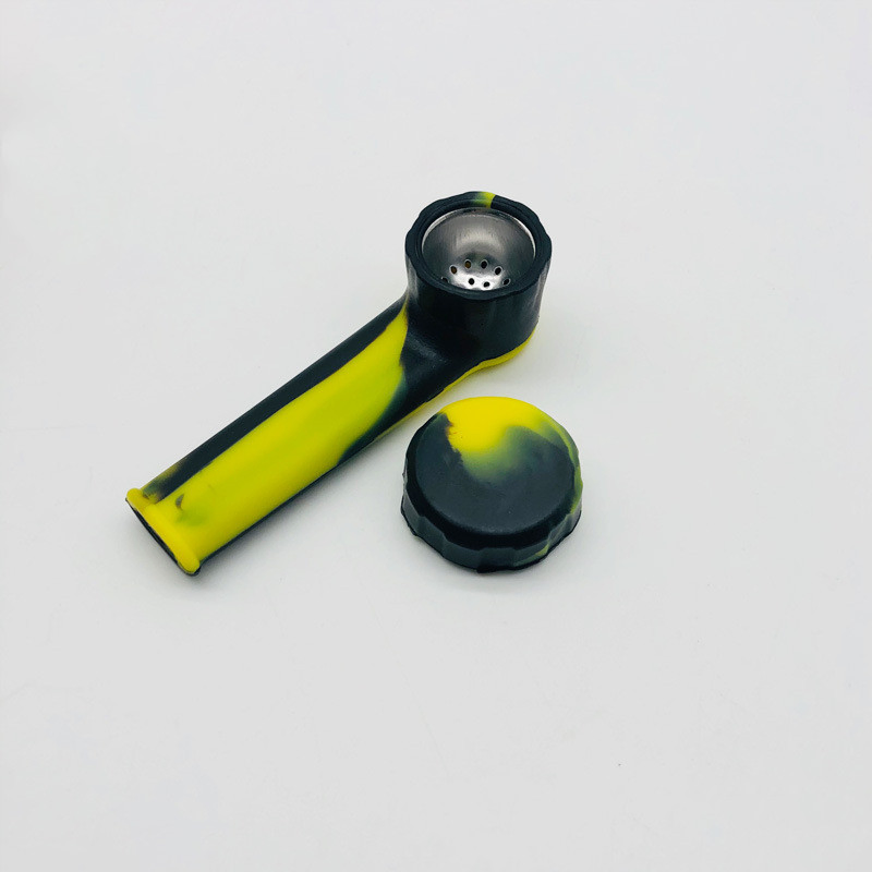 Jiju 023 China Wholesale Glass Smoking Pipes Stainless Steel Smoking Accessories Water Silicone Smoking Pipe