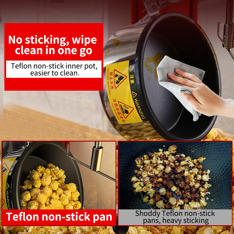 Pink Stainless Steel 8-Ounce Heat-Resistant Acrylic Popcorn Maker with Anti-Drop Design.