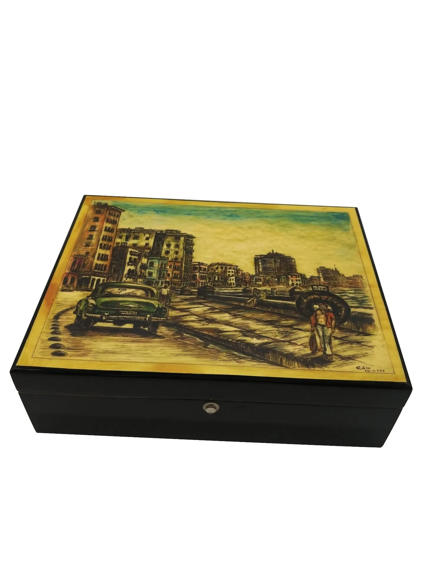 Customized Fashionable Cigar Humidor Storage Box Wooden Cigar Packaging Box
