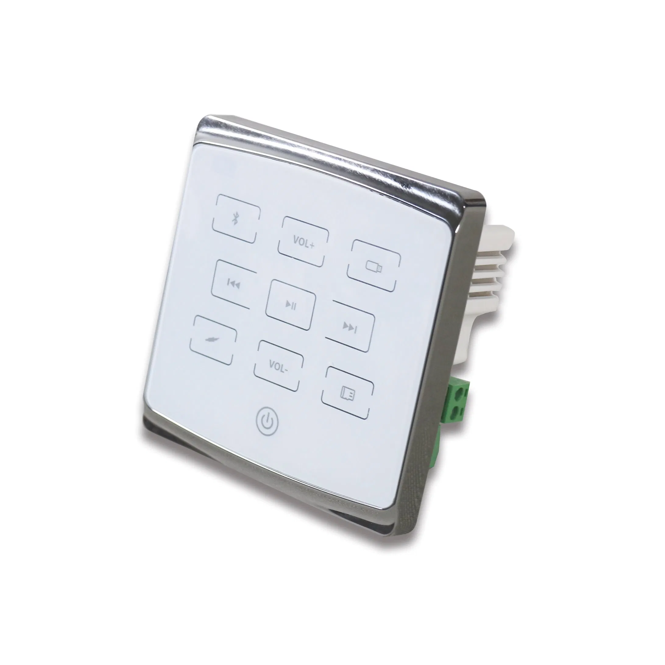 Smart Home Audio 2/4 Channel Mini Inwall Touch Key Bluetooth Amplifier with USB, TF, Wireless Remote Control, Power 2 to 8 Speakers