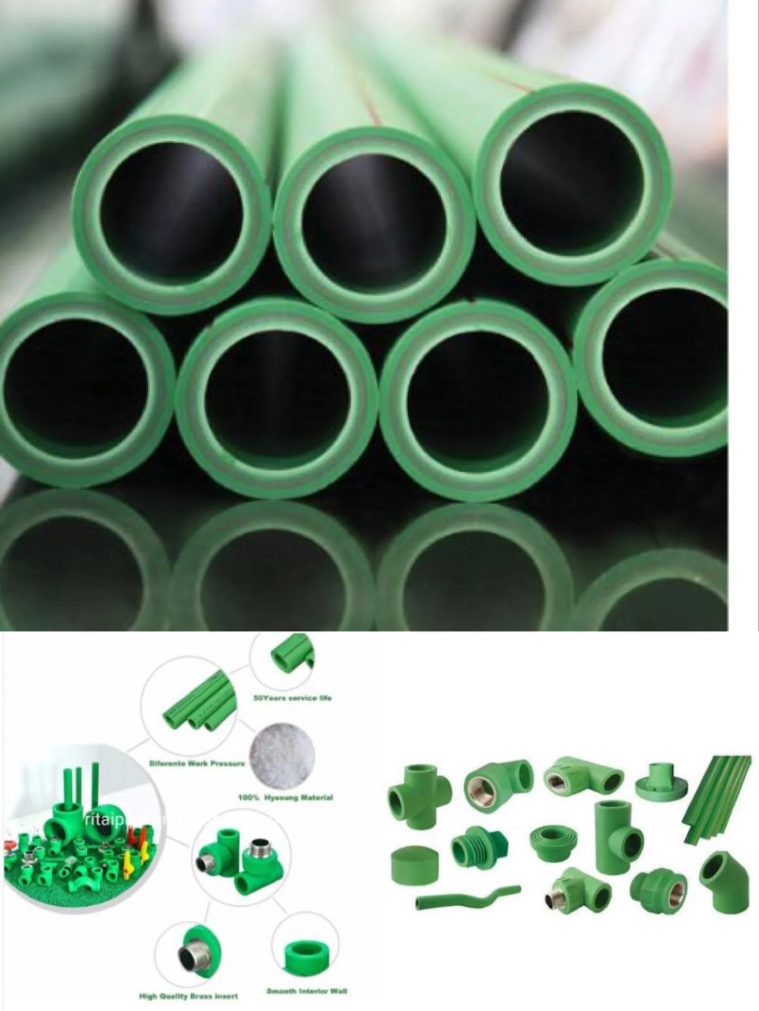 Dn32mm PPR Pipe Fittings for Water Plumbing System Under German Standard