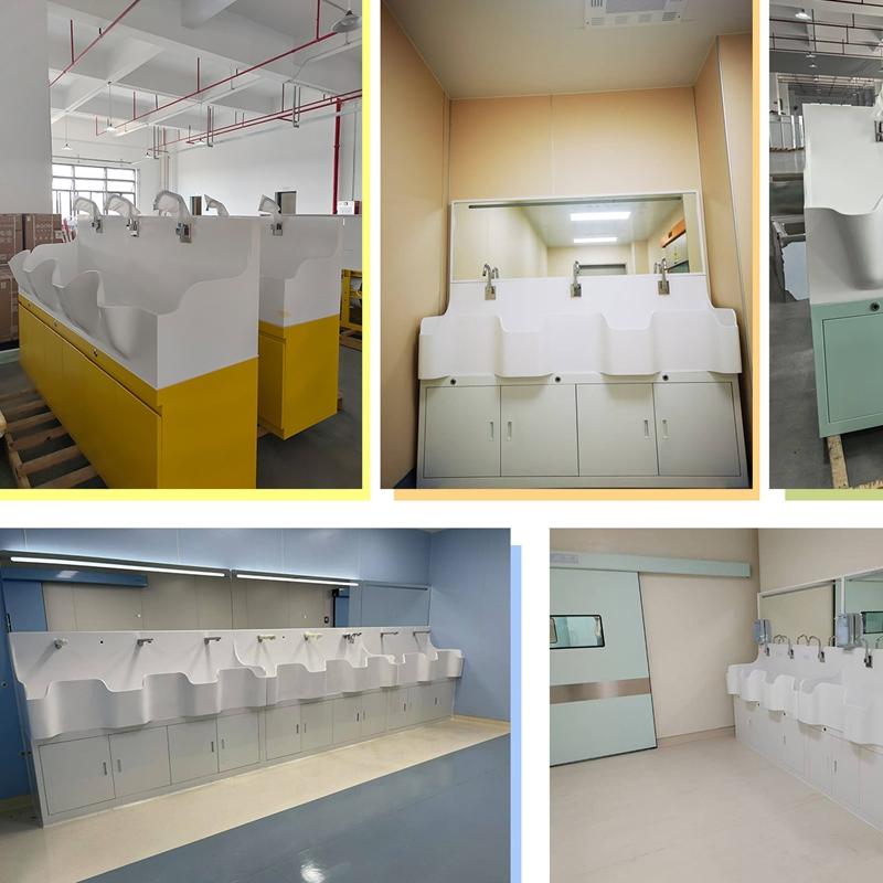 Pengchi 3 Person Station Hand Wash Sinks, DuPont Corian Sink