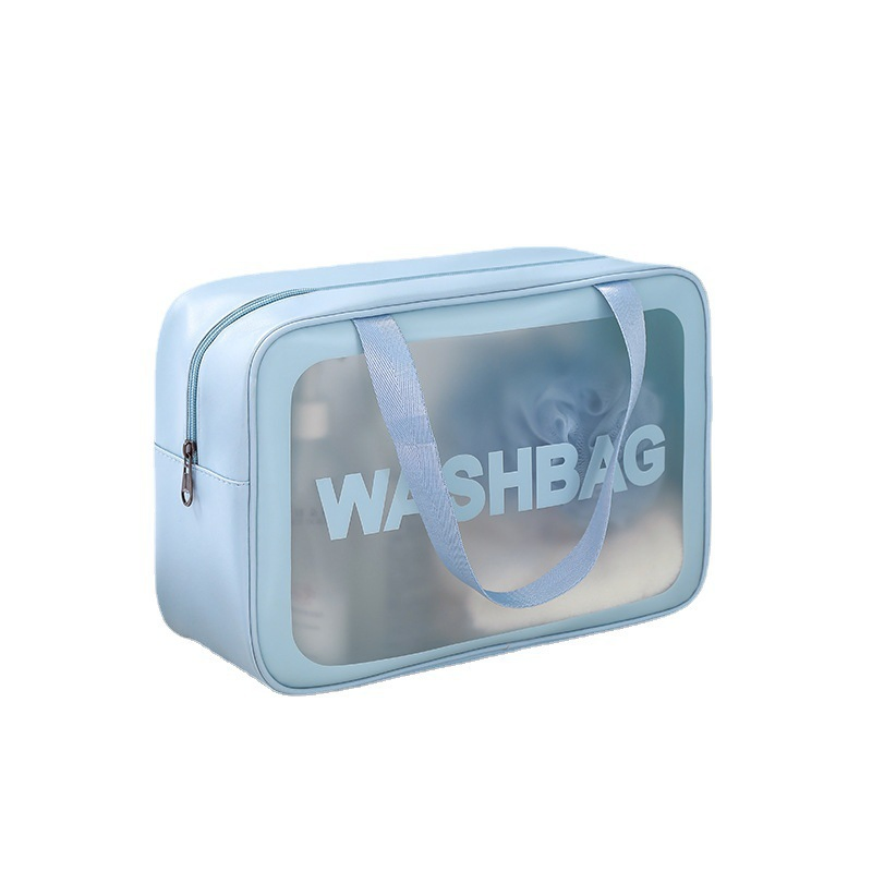 Transparent PU Makeup Bag, Instagram-Inspired Storage Bag, Large Capacity Swim Bag, Waterproof Cosmetic and Toiletry Organizer, Travel Storage Bag