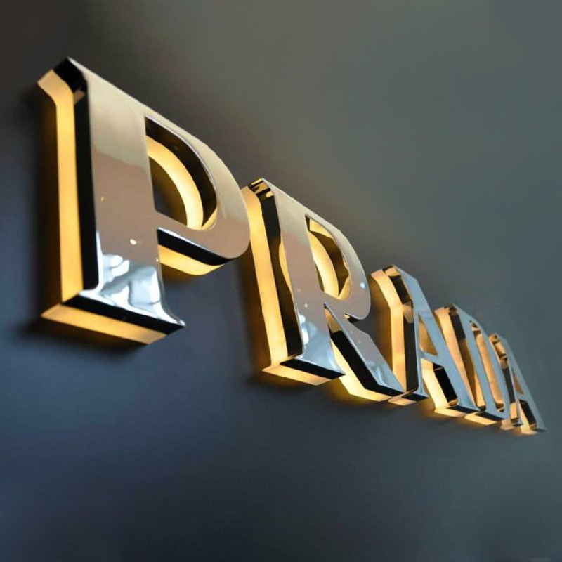 Wholesale Factory-Direct Customized Indoor&Outdoor Shops Commercial Advertisement 3D LED Stainless Steel Sign