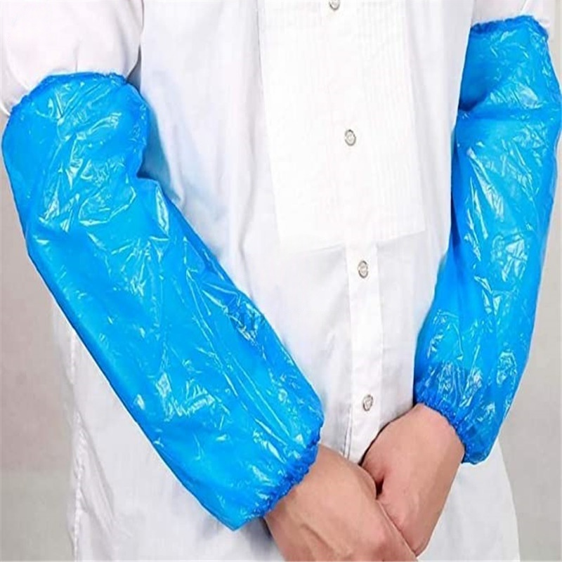 Disposable Arm Sleeves Covers 18 Inch Blue Plastic Protective Sleeves for Working Handling Tattoo Painting Cleaning