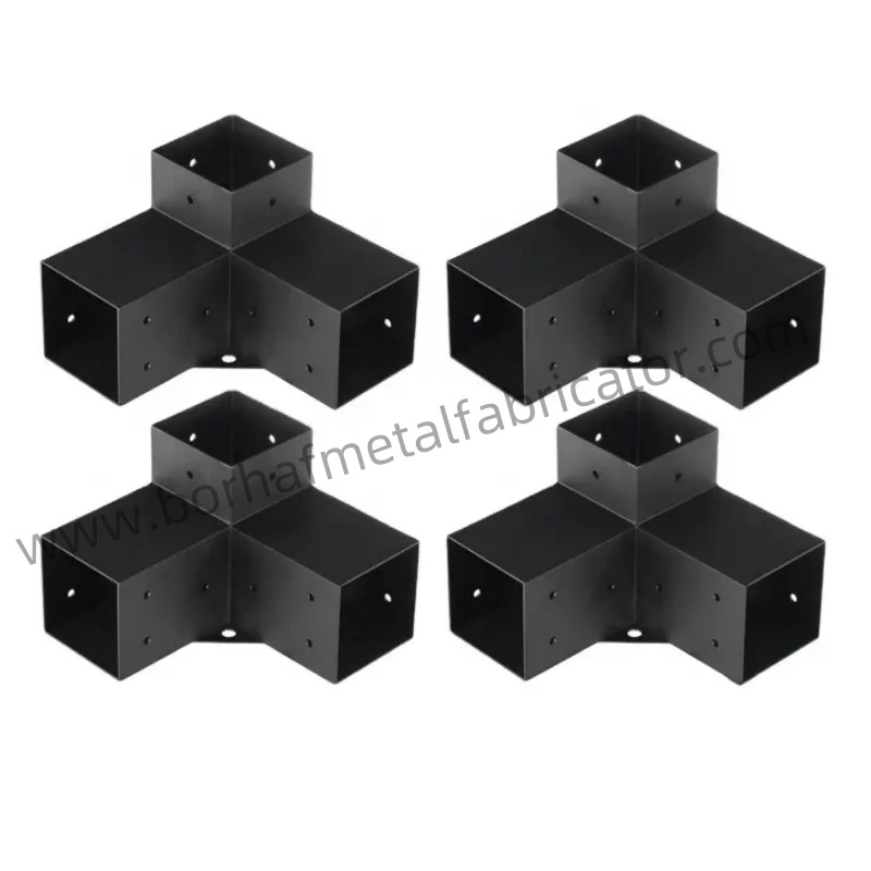 Black Powder Coated Pergola Brackets Easily Assembled Wood Steel Corner Brackets