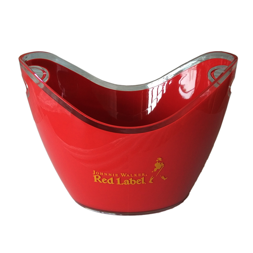 Plastic Wine Cooler Ice Bucket with Handles