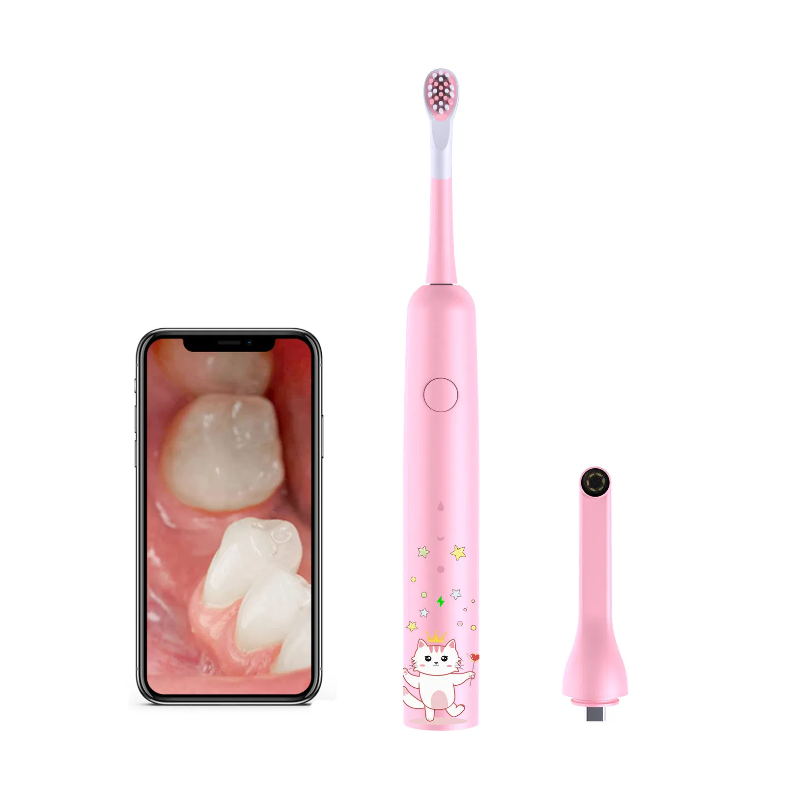 Jssan Smart APP Sonic Electric Toothbrush 15 Modes with Dental Intraoral Camera for Children
