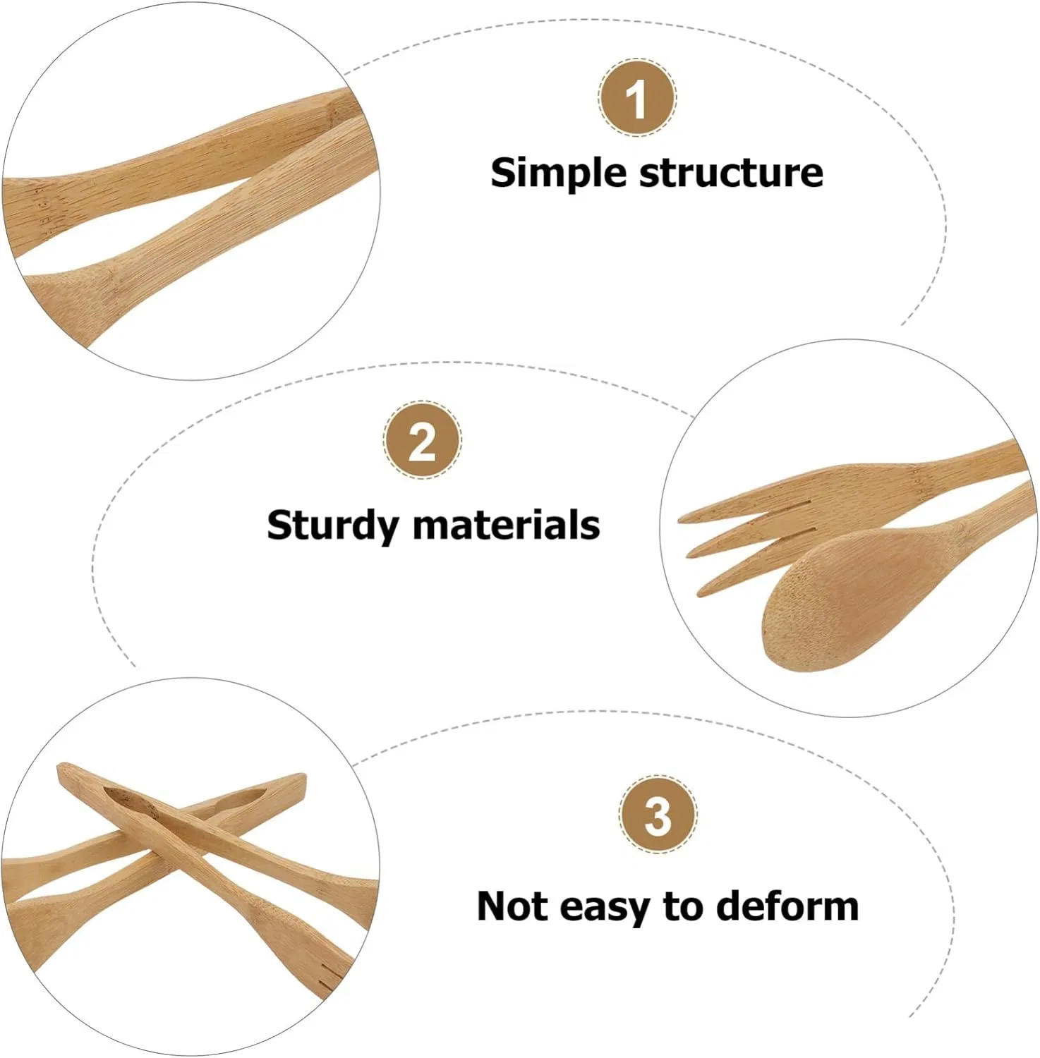 Bamboo Barbecue Tongs Self-Service Dining Multifunctional Food Clip