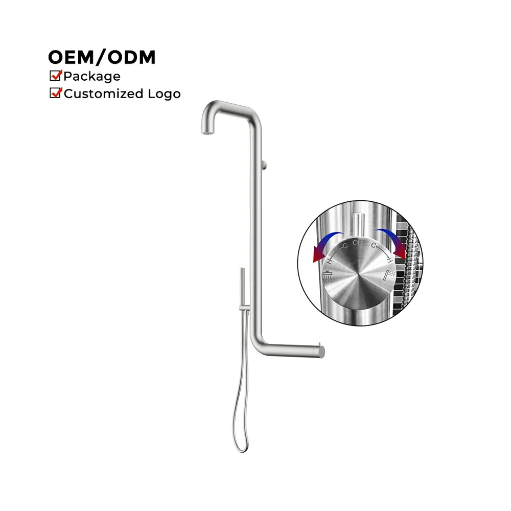 Premium Stainless Steel Outdoor Shower with Rainfall Feature